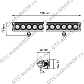 Bara LED 120W / 52 cm / 9200 lumeni Combo