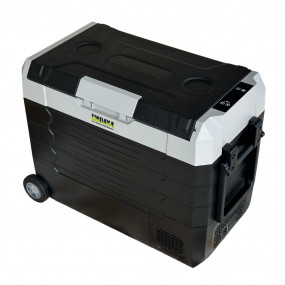 Frigider auto portabil cu roti 46.7 L, cu compresor, alimentare 12V/24V/220V, Bluetooth, control digital, -20°C +20°C EMD4x4