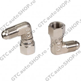 Racord adaptor 90 grade ARB JIC-4(M) – JIC-4(F), set doua bucati