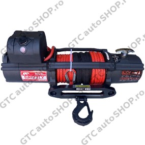 Troliu rapid Grizzly Winch 12000, raport 72.5:1, cablu sintetic