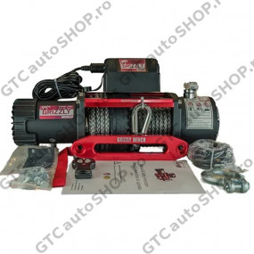 Troliu Grizzly Winch 13000 180:1 cablu sintetic