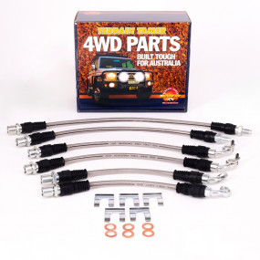 Racorduri frana metalice, set pentru Land Cruiser 80 1992-1996 fara ABS, cu inaltare 5cm