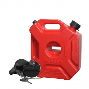 Pachet Suport și Canistră de 5L din plastic cu supapă de aerisire și furtun flexibil de turnare inclus, roșu, Emd4x4