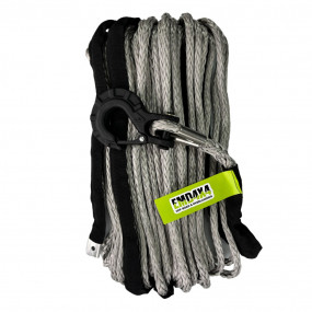 Plasmă sintetică troliu 9mm x 30m, 8000 kg, cu cârlig, gri Emd4x4