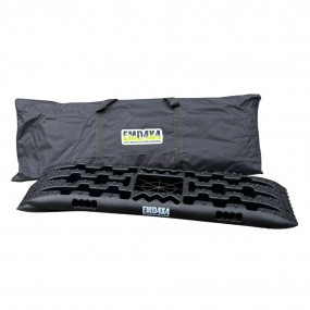 Set rampe de tracțiune negre 108 x 32 cm cu suport Hi-Lift integrat, cu husă, EMD4x4