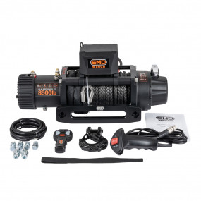 Troliu electric auto EMD Winch 8500lbs (3856kg), 12V, cablu sintetic, 24m, raport 150:1