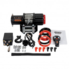 Troliu electric EMD Winch 4500lbs (2041kg), 12V, cablu otel 15m, raport 166:1